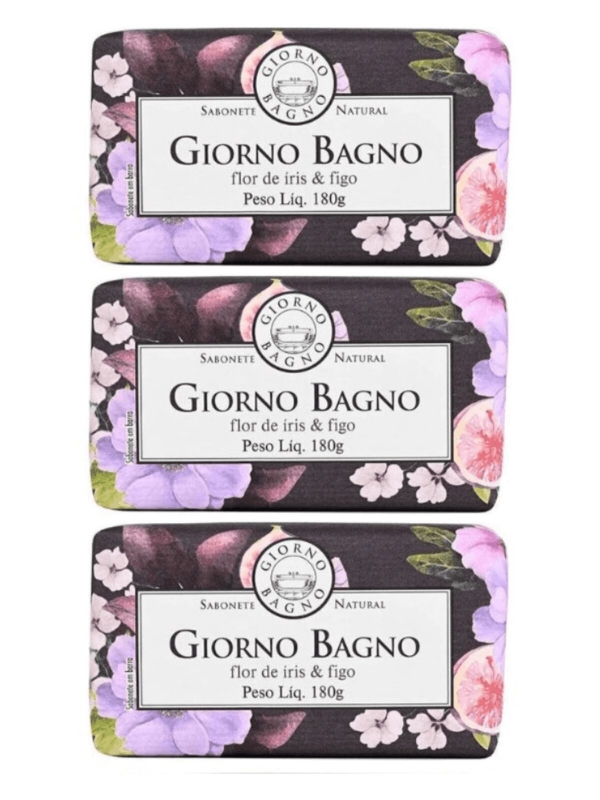 Kit 3 Sabonetes Flor De Iris e Figo - Giorno Bagno
