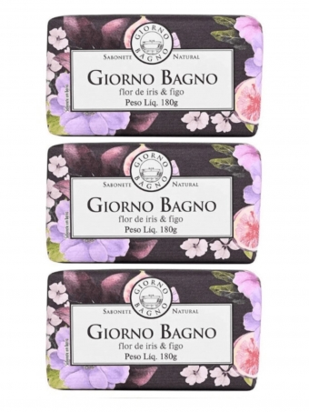 Kit 3 Sabonetes Flor De Iris e Figo - Giorno Bagno