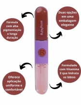 Batom E Gloss Liquido Duo Rubyrose - LD08