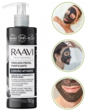 Máscaras Faciais Revitaliza Rejuvenesce Purifica Raavi - CARVÃO ATIVADO