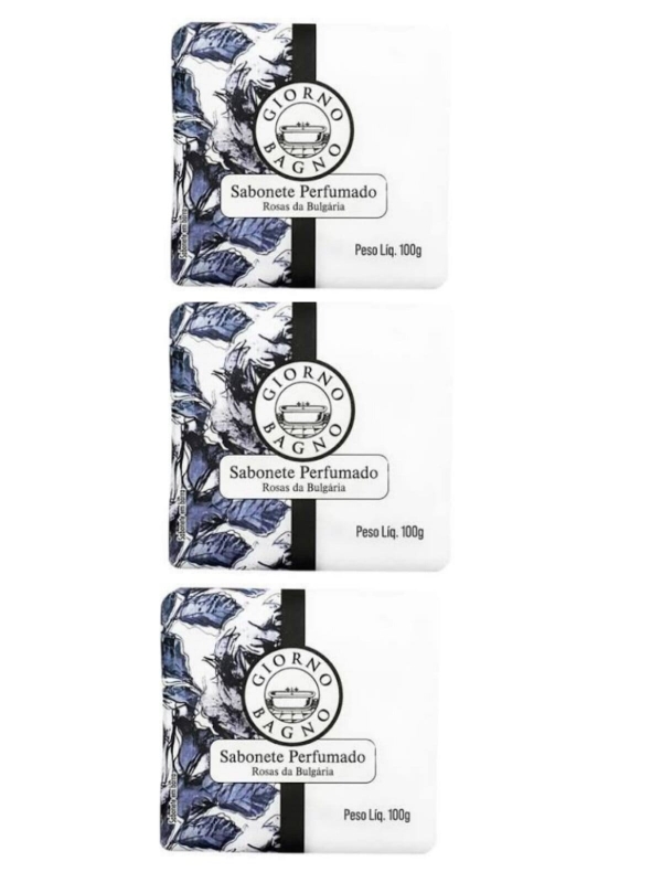 Kit 3 Sabonetes Rosas Da Bulgaria 100G - Giorno Bagno