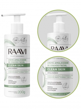 Creme Raavi Amolecedor de Cravos Facial Clean Skin 200g