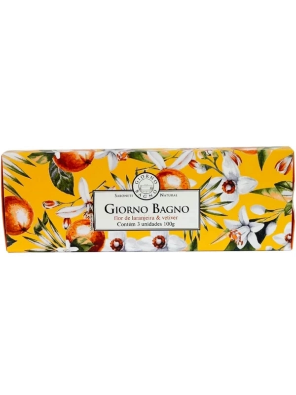 Kit Sabonete Barra Giorno Bagno Flor de Laranjeira e Vetiver 3x100g