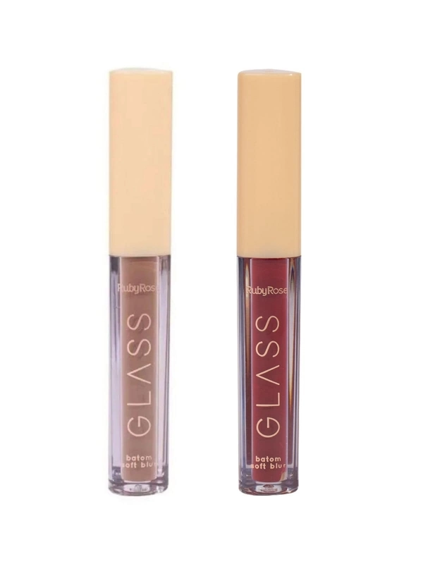 Duo Batom Líquido Soft Blur Glass BG01 e BG07 Ruby Rose