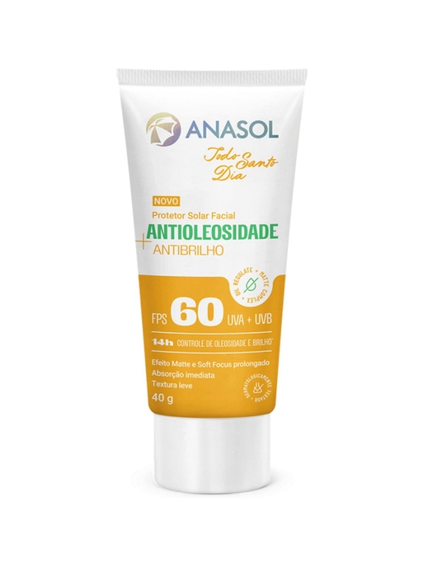 Anasol Todo Santo Dia Protetor Solar Facial Antioleosidade Antibrilho FPS 60