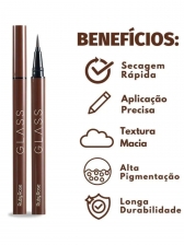 Caneta Delineadora Marrom Ruby Rose Glass Dark Brown - Marrom Glass Dark Brown