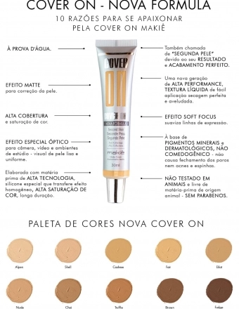 Base Liquida Cover On 30ml Makiê