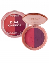 Blush Compacto Dual Cheeks Champagne e Peach Ruby Rose - Rosewood e Plum