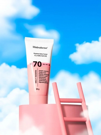 Protetor Solar Facial FPS 70 Hidrabene Clareador 50g