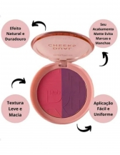 Blush Compacto Dual Cheeks Champagne e Peach Ruby Rose - Rosewood e Plum