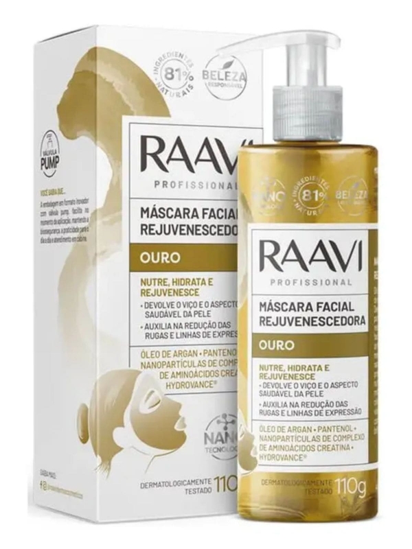 Máscaras Faciais Revitaliza Rejuvenesce Purifica Raavi - OURO