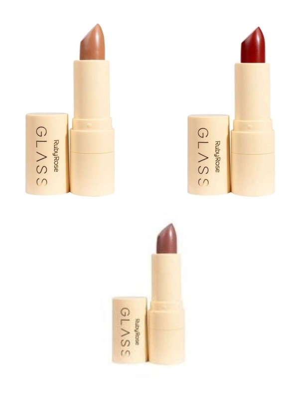 Trio Batom Velvety BG02, BG04 e BG06 Ruby Rose Glass