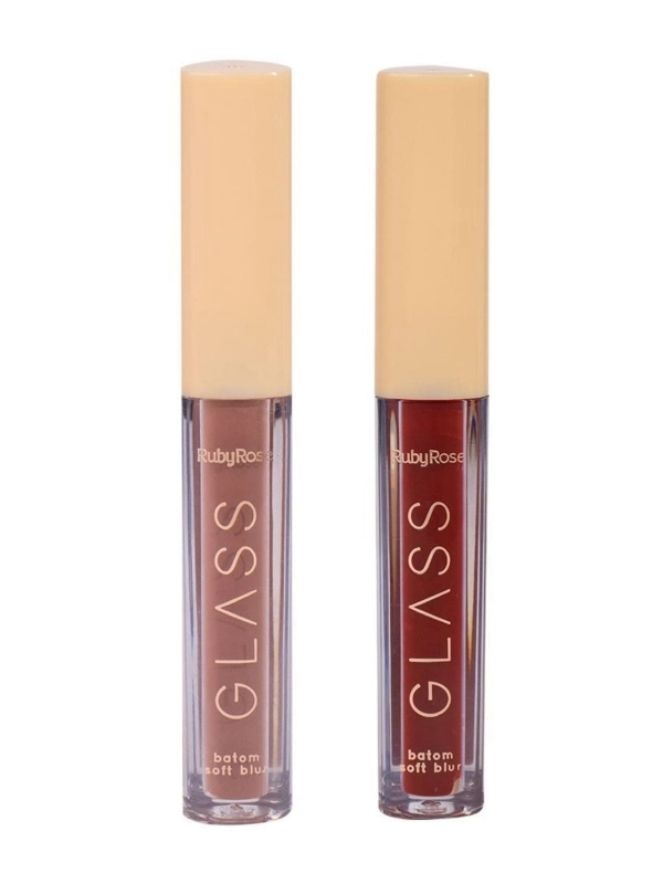 Duo Batom Líquido Soft Blur Glass BG06 e BG08 Ruby Rose