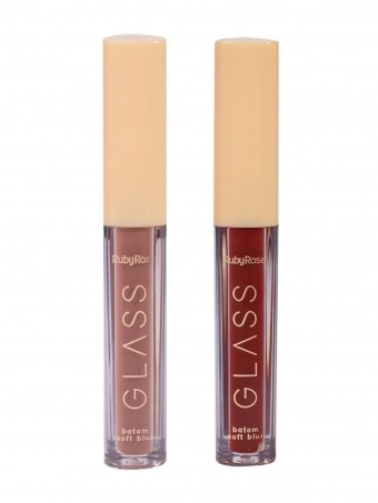 Duo Batom Líquido Soft Blur Glass BG06 e BG08 Ruby Rose