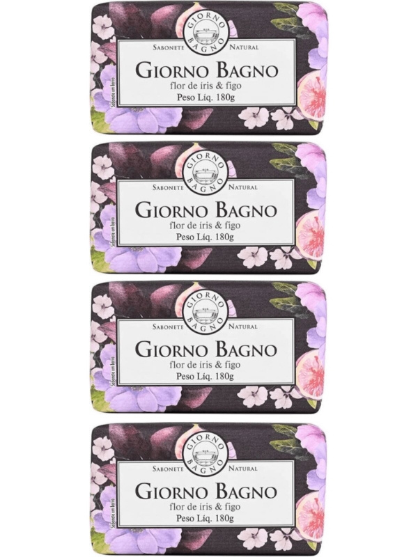 Kit 4 Sabonetes Flor De Iris e Figo - Giorno Bagno