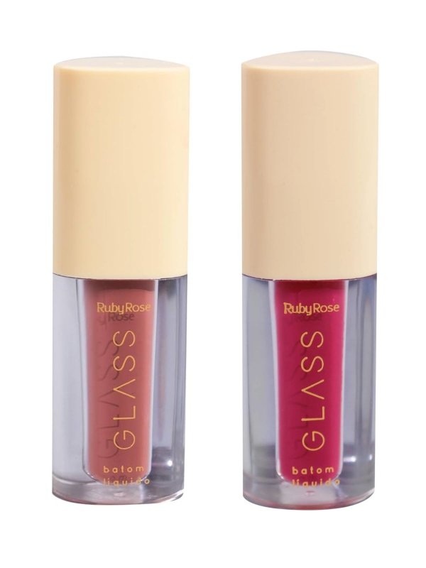 Duo Batom Liquido Velvety Glass BG03 e BG07 Ruby Rose
