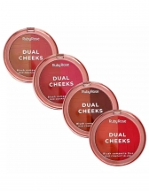Blush Compacto Dual Cheeks Champagne e Peach Ruby Rose