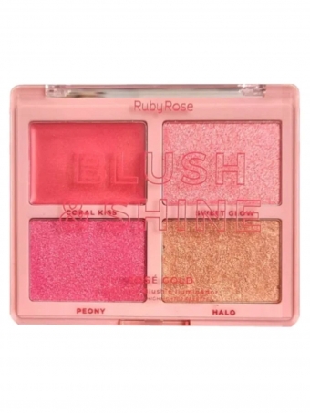 Ruby Rose Paleta Blush E Iluminador Shine Rose Gold Ruby Rose