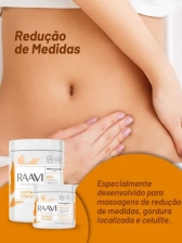Creme de Massagem Redutor Cafeína Cúrcuma RAAVI 1Kg