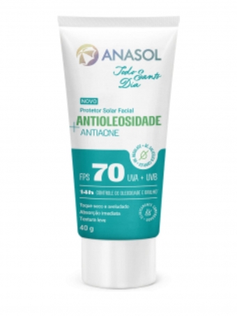 Anasol Todo Santo Dia Protetor Solar Facial Antioleosidade Antiacne FPS 70
