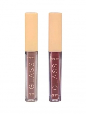 Duo Batom Líquido Soft Blur Glass BG03 e BG05 Ruby Rose
