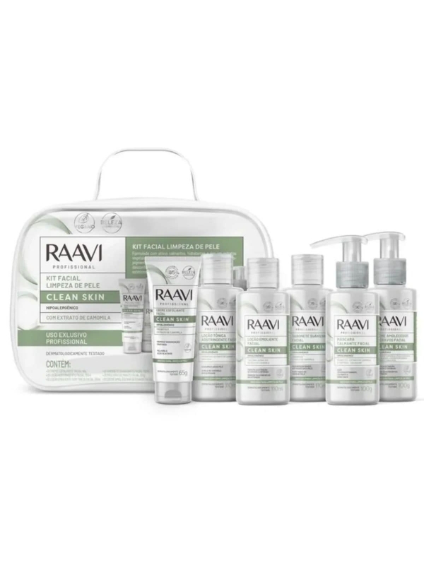 Kit Limpeza de Pele Facial Clean Skin Hipoalergênico Raavi