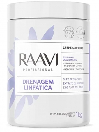 Creme Corporal Drenagem Linfática Raavi 1kg