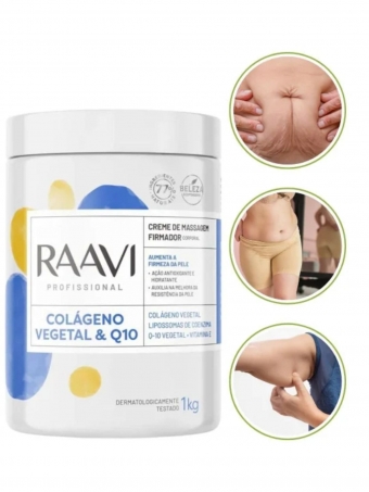Creme de Massagem Colágeno Vegetal e Q10 Raavi
