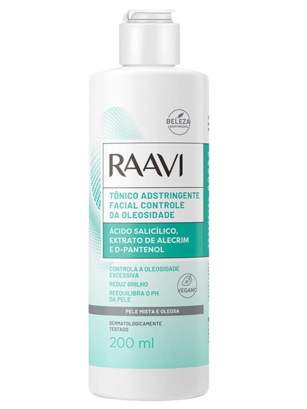 Tônico Adstringente Facial Raavi Controle da Oleosidade 200ml