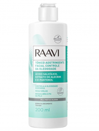 Tônico Adstringente Facial Raavi Controle da Oleosidade 200ml