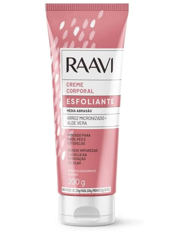 Creme Esfoliante Arroz Micronizado e Aloe Vera 200g RAAVI