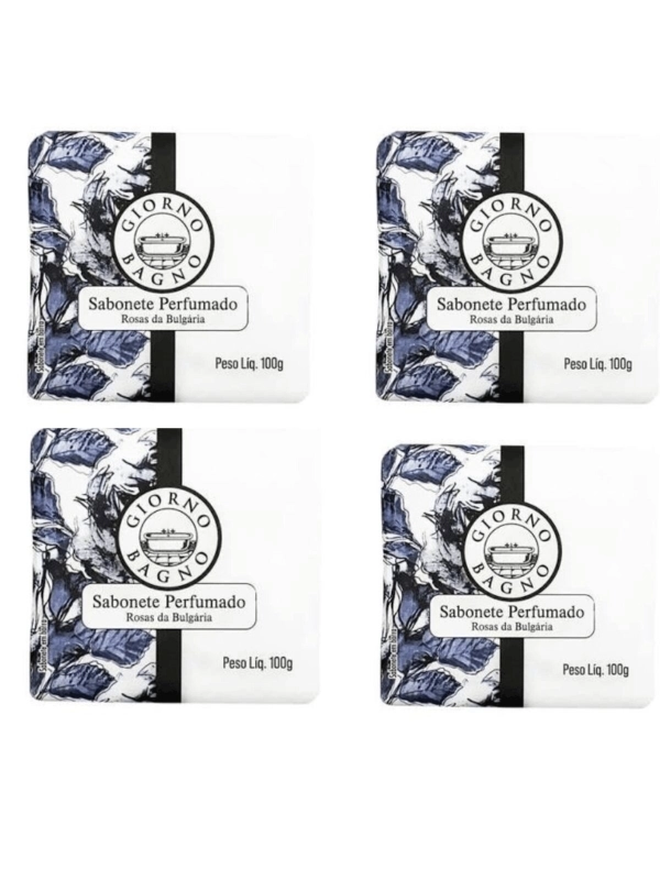 Kit 4 Sabonetes Rosas Da Bulgaria 100G - Giorno Bagno