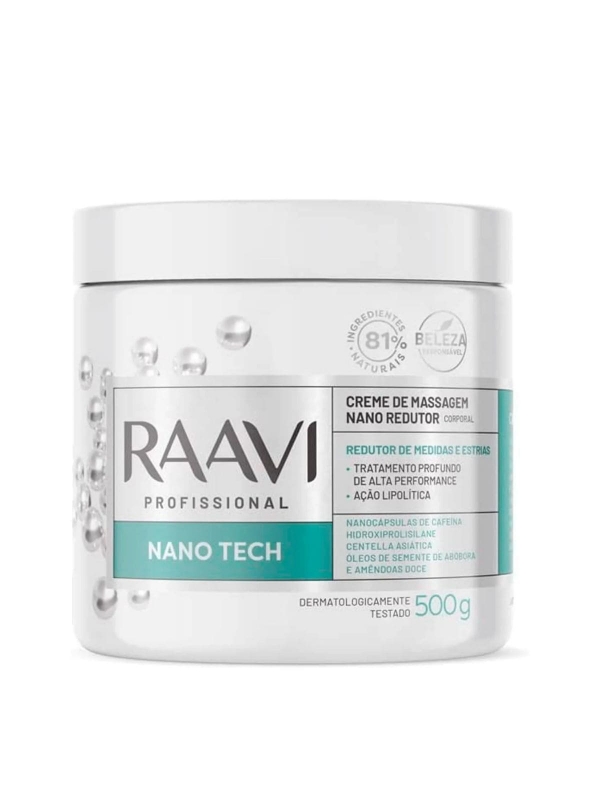 Creme de Massagem Corporal Redutor Nanotech Raavi – 500g