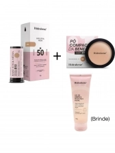 Base Stick FPS 50 Média - Pó Compacto FPS 50 Médio - Gel de Limpeza Profunda (Brinde)