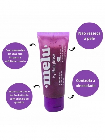 Sabonete Esfoliante Facial Uva - Melu Ruby Rose