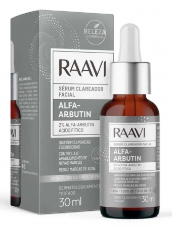 Sérum Facial Clareador Raavi Alpha Arbutin 30ml