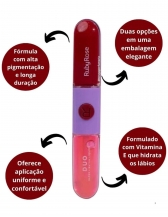 Batom E Gloss Liquido Duo Rubyrose - LD12